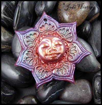 Polymer Clay Pendant - Lotus Flower Goddess