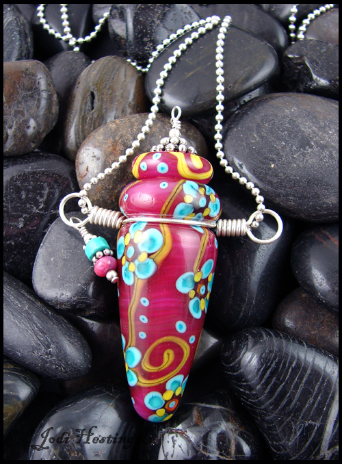 Magenta Nectar - GlassBottle Pendant