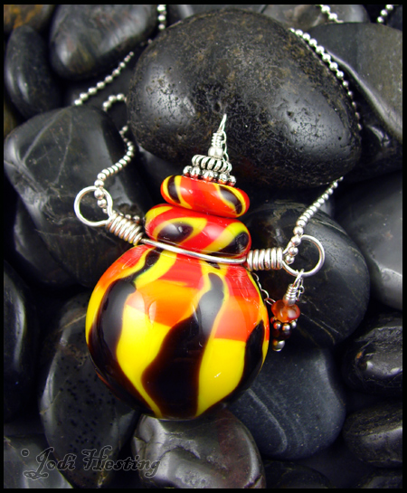 Glass Lampwork Bottle Pendant