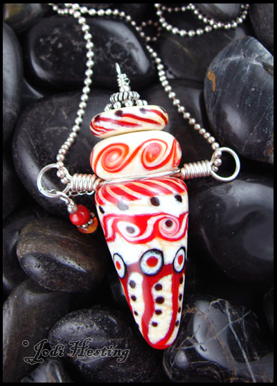 Zulu - Glass Lampwork Bottle Pendant