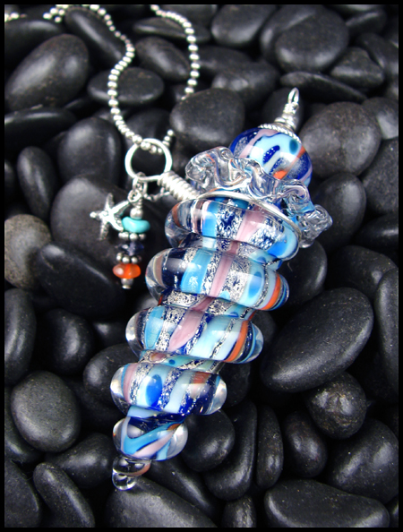 Glass Lampwork Bottle - Sea of Dreams