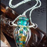 Demeter - Lampwork Glass Bottle Vessel Necklace