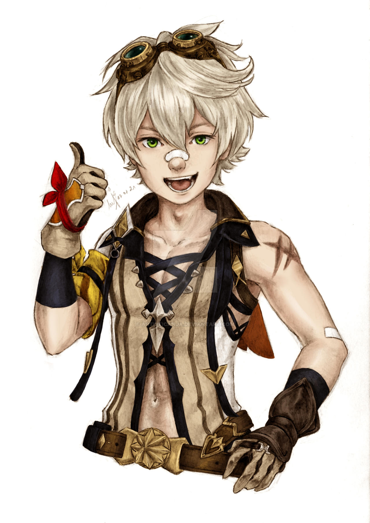 Genshin Impact - Bennett (color) by ArtisticAnja on DeviantArt