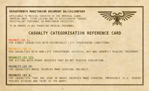 Warhammer 40k Imperial Guard Medical Quick Ref
