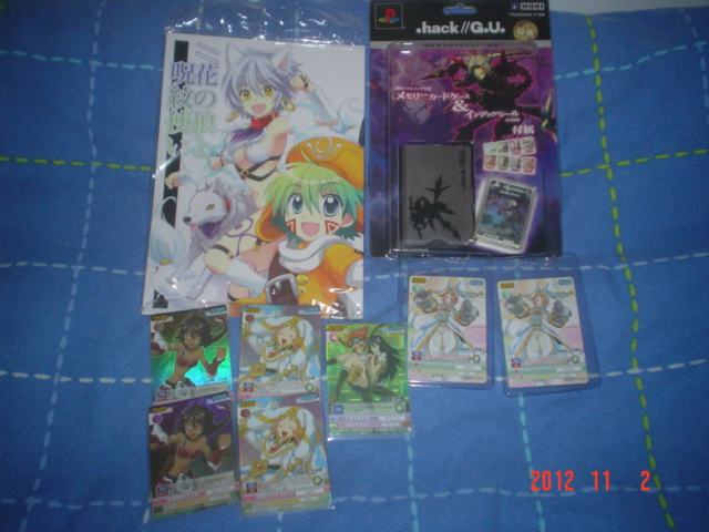 .hack LINK cards, doujinshi and memory card