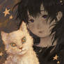 Girl and cat