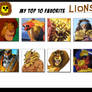 My Top 10 Favourite Lions