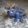Polymer Clay Dragon blue and gold