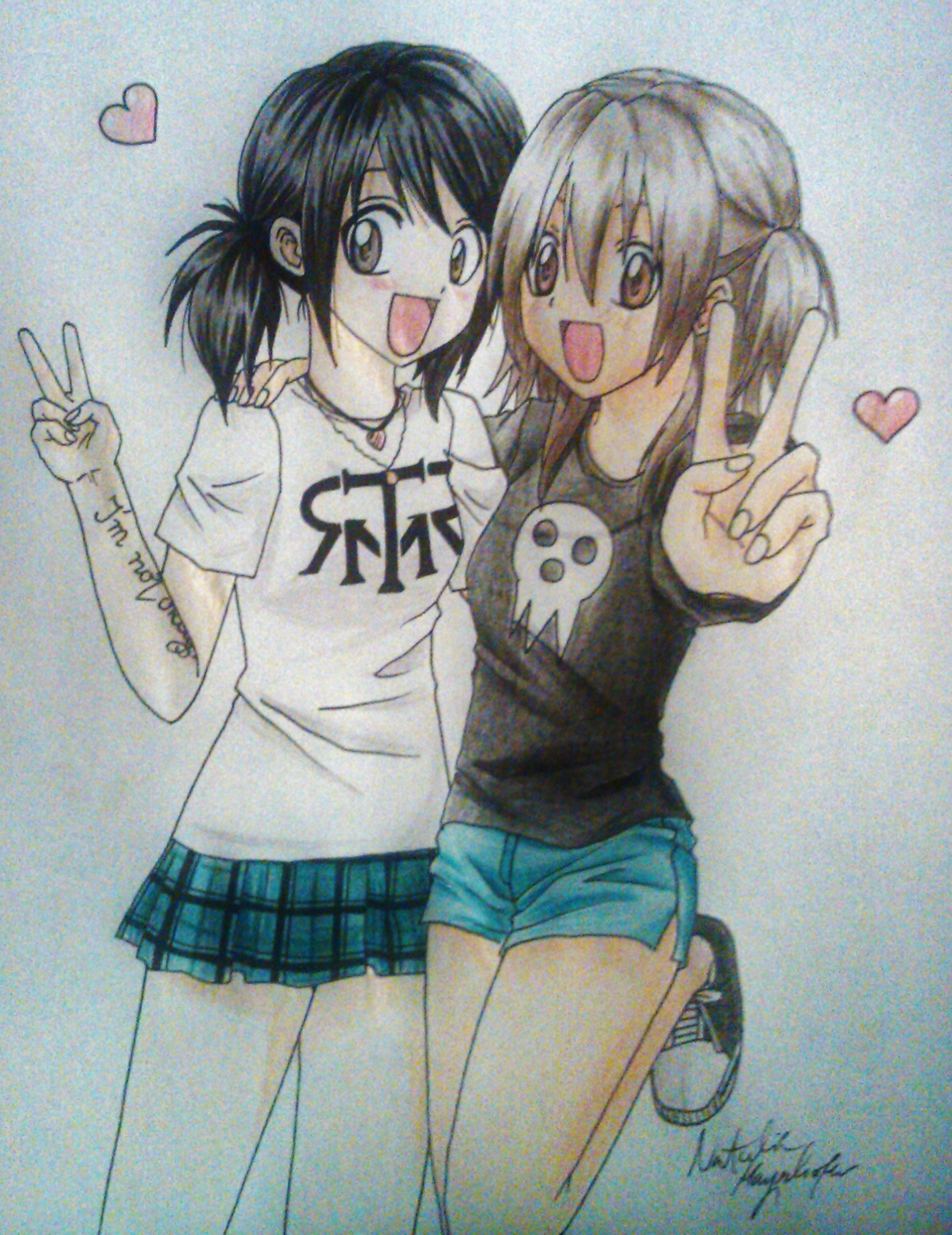 Anime 3 Best Friends Drawing