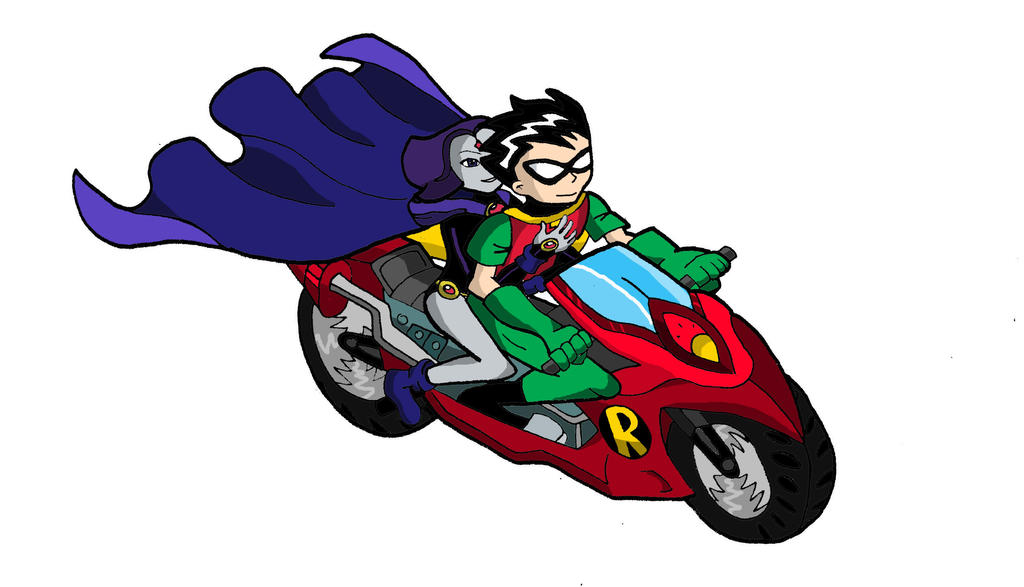 Robin and Raven on Robin's Motorcycle by Shadow-and-Espio on DeviantArt