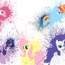 Six Messy Ponies Wallpaper