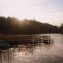 Boat and Peir at Sunset