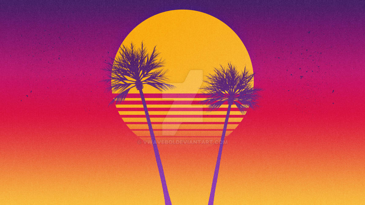 80's Sun With Palms Wallpaper by VWaveBoi on DeviantArt