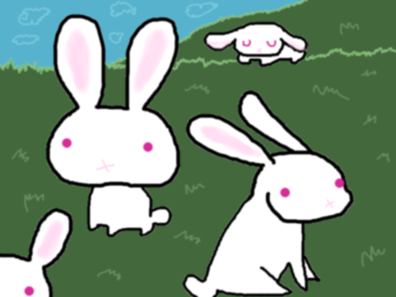 4 albino rabbits by Karena-D on DeviantArt