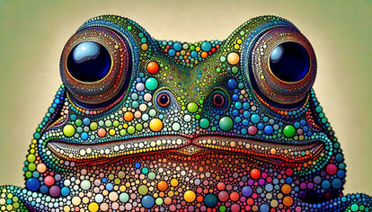 Whimsical Frog Mosaic Portrait