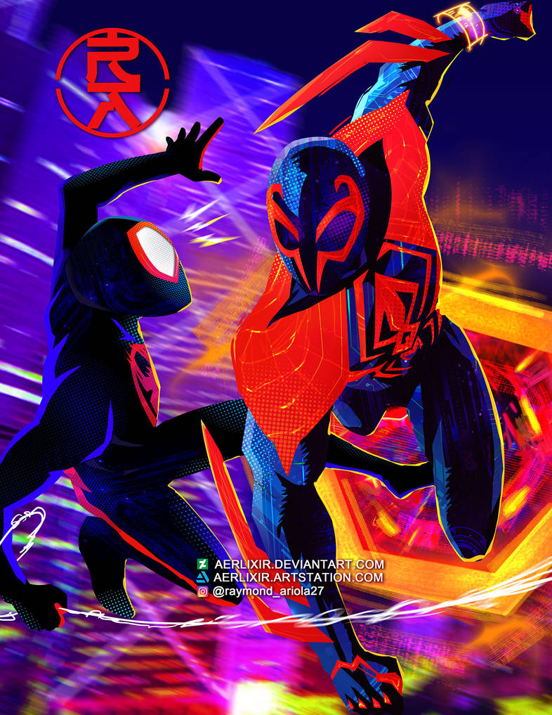 Miles Morales Vs Spider Man 2099 By Aerlixir On Deviantart