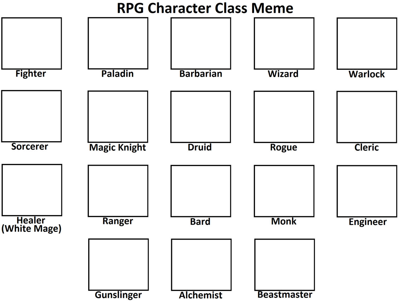 Rpg Mee RPG Character Class Meme by Blaze-On-Fire on DeviantArt
