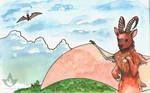 TDC August - Ibex Pterodactyl Dragon by lutrasilvereye