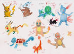 Pokemon watercolour sketches