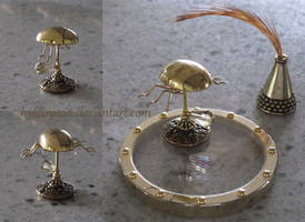 Miniature Riven Beetle Inkwell