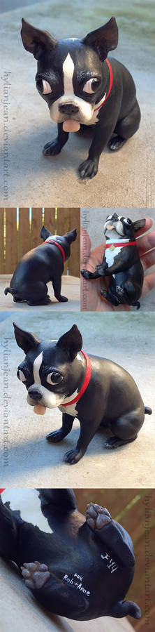 Sparky the Boston Terrier Sculpture by HylianJean