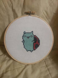 Catbug Cross Stitch Hoop