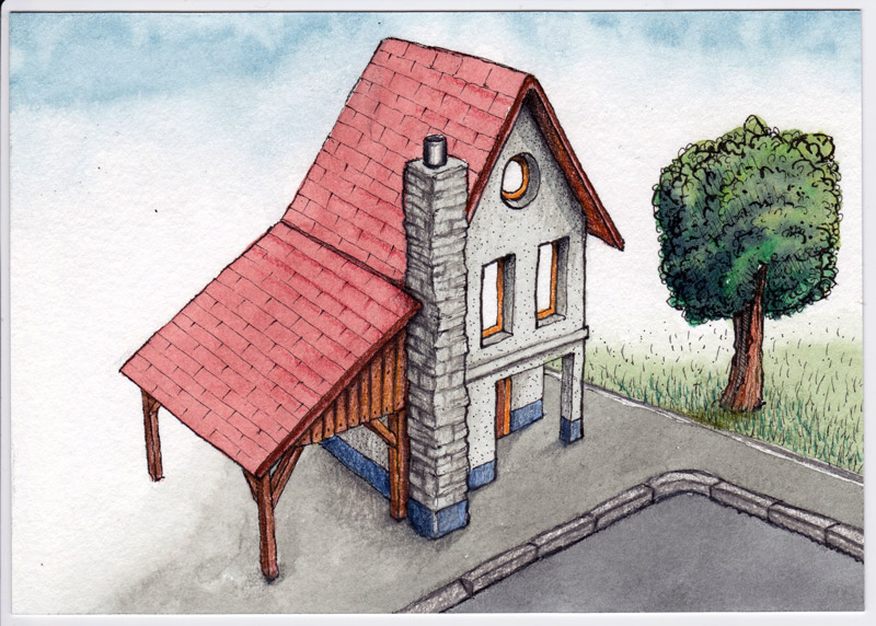 Haus in 5 Schritten - House drawing by StampferAlex