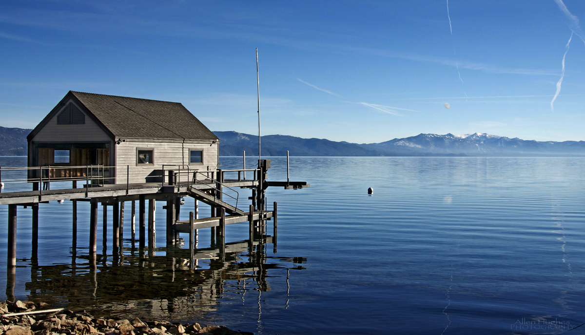 Boat House and Waxing Moon