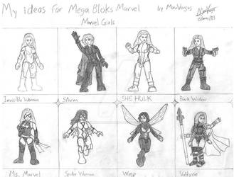 My ideas for Mega Bloks - Marvel Girls (sketch)