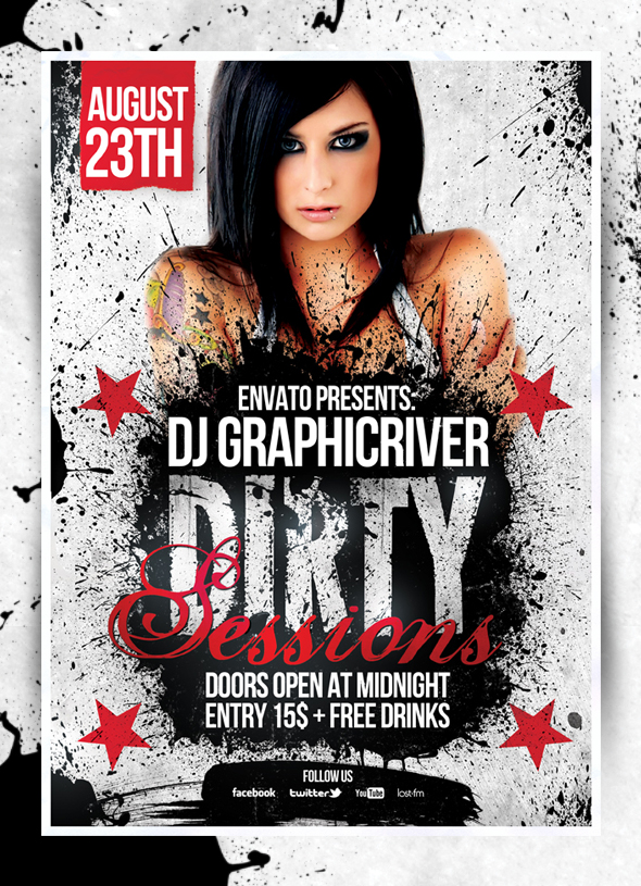 Dirty Sessions Party Flyers by 8D3K