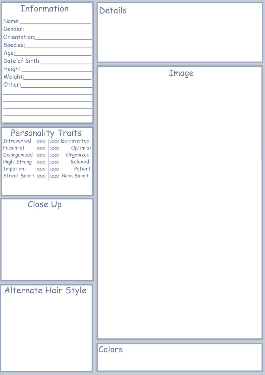 Basic Character Template by ProfessorEliot on DeviantArt