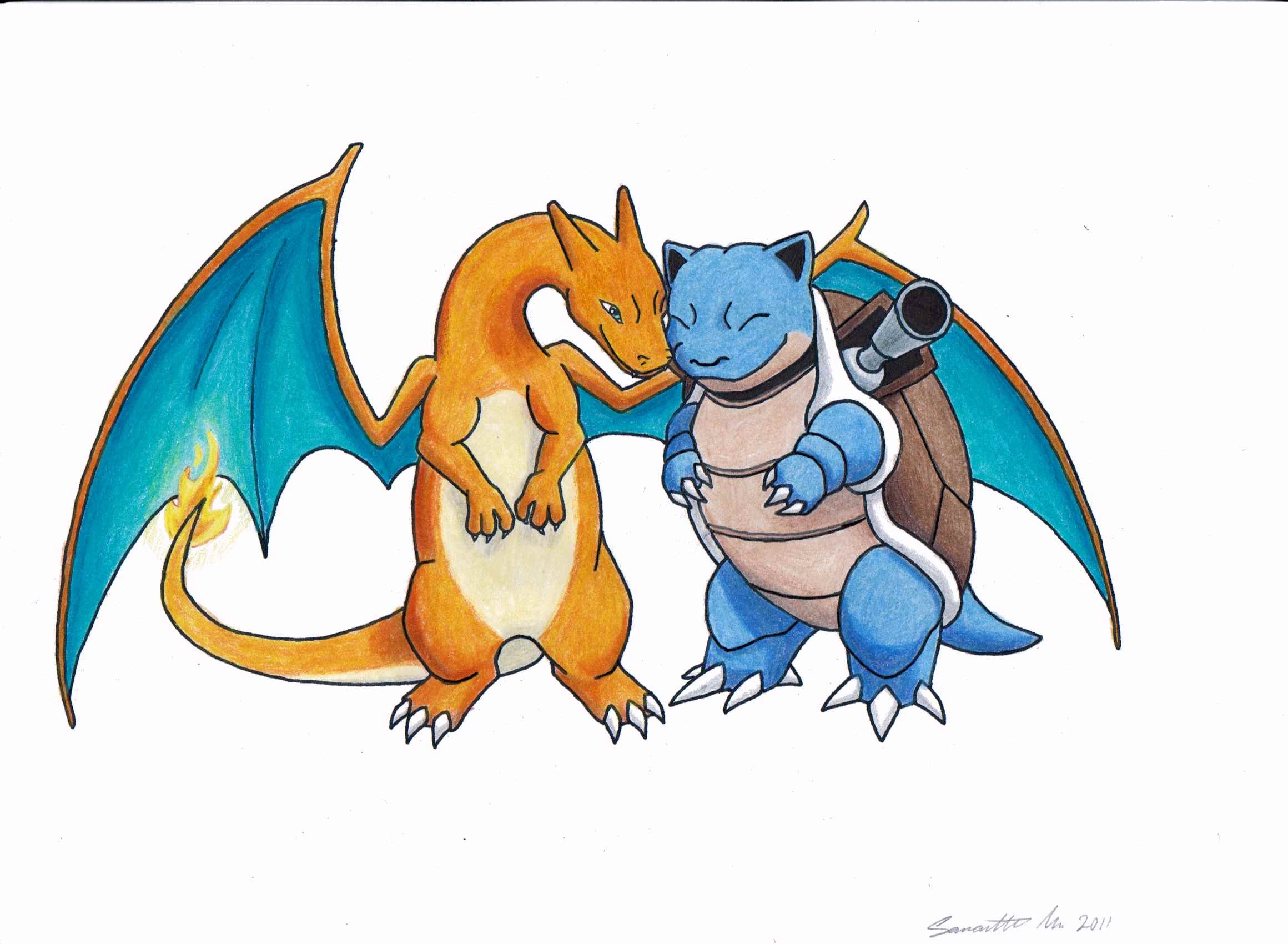 Blastoise and Charizard