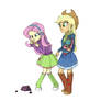 Fluttershy and Applejack go shopping