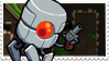 A stamp of robot from nuclear throne