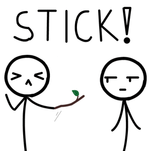 Stick! - GIF by CrimsonRedColors on DeviantArt