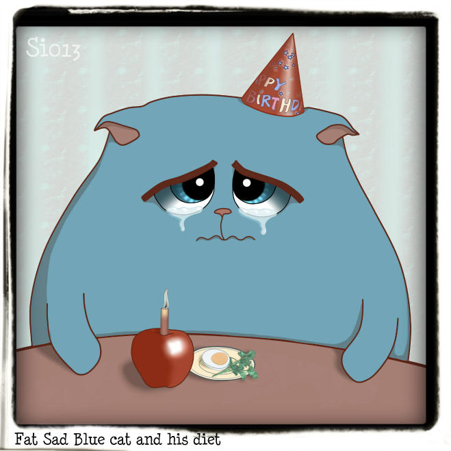 Sad blue. Грустный котик день рождения. Грустный кот др. Грустный кот на празднике. Грустный день рождения картинки.