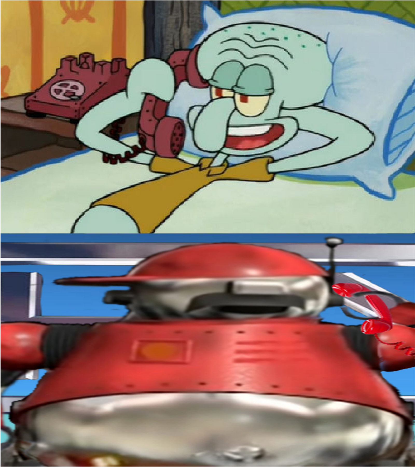 Squidward Tentacles Calls Tex the Robot by darkmeowser on DeviantArt