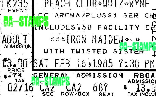 Iron Maiden / Twisted Sister Concert 2-16-85