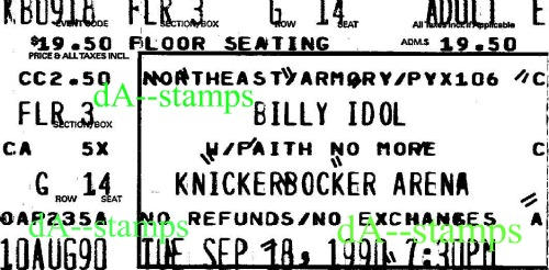 Billy Idol / Faith No More Concert 9-18-90