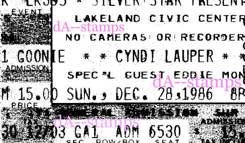 Cyndi Lauper / Eddie Money Concert 12-28-86