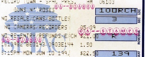 Guns N' Roses / Skid Row Concert 6-10-91