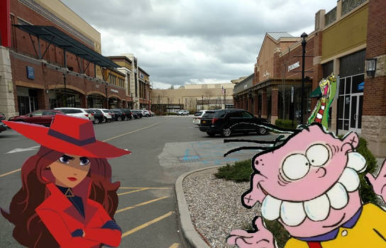 Cartoons at an outdoor shopping mall photo 2