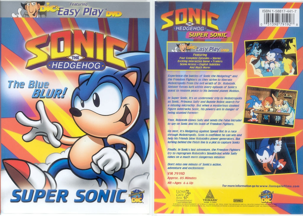 Sonic the Hedgehog DVD Super Sonic The Blue Blur Animated Cartoon￼