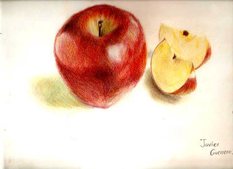 Apple (polychrome pencils C,M,Y)