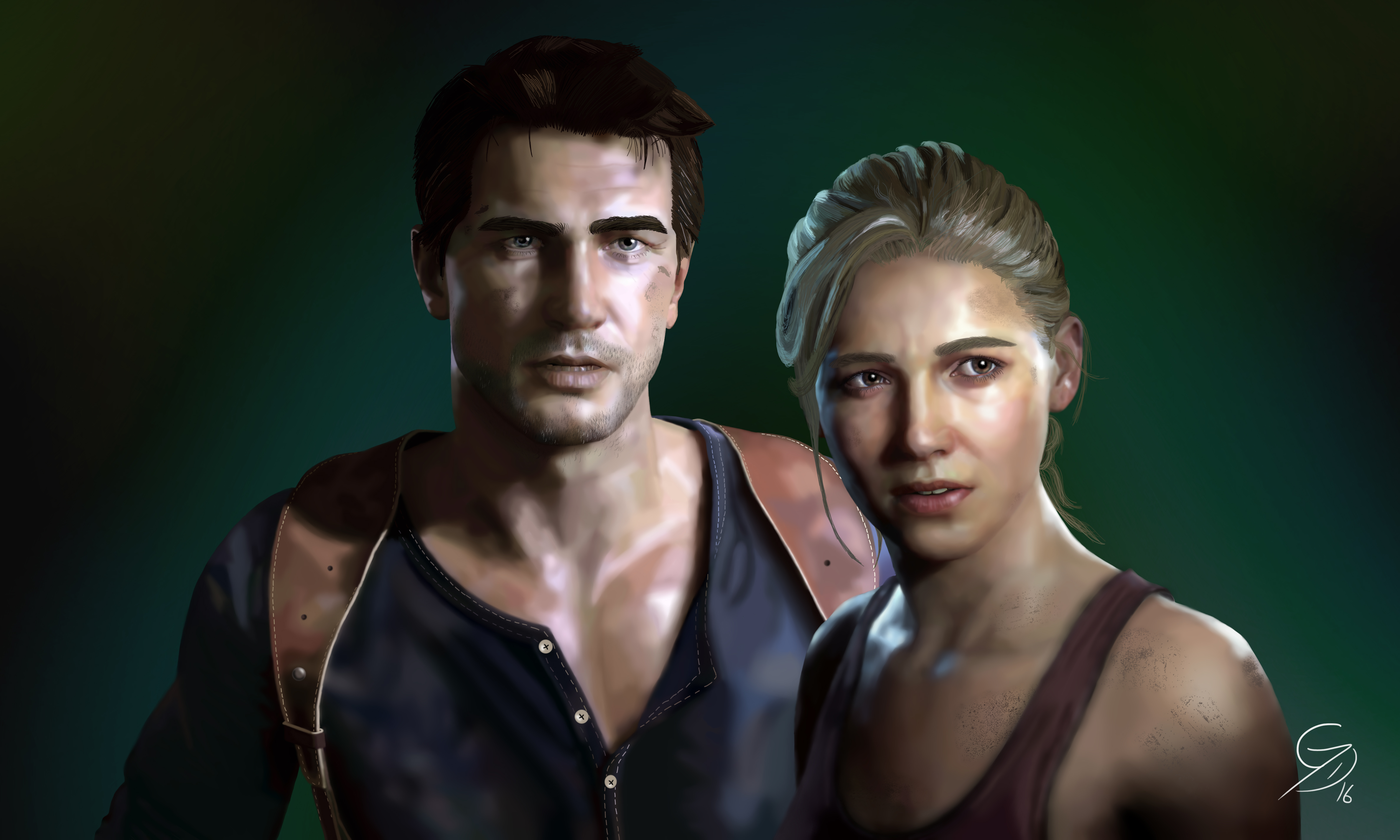 Uncharted 4: Drake and Elena by CODE-umb87 on DeviantArt