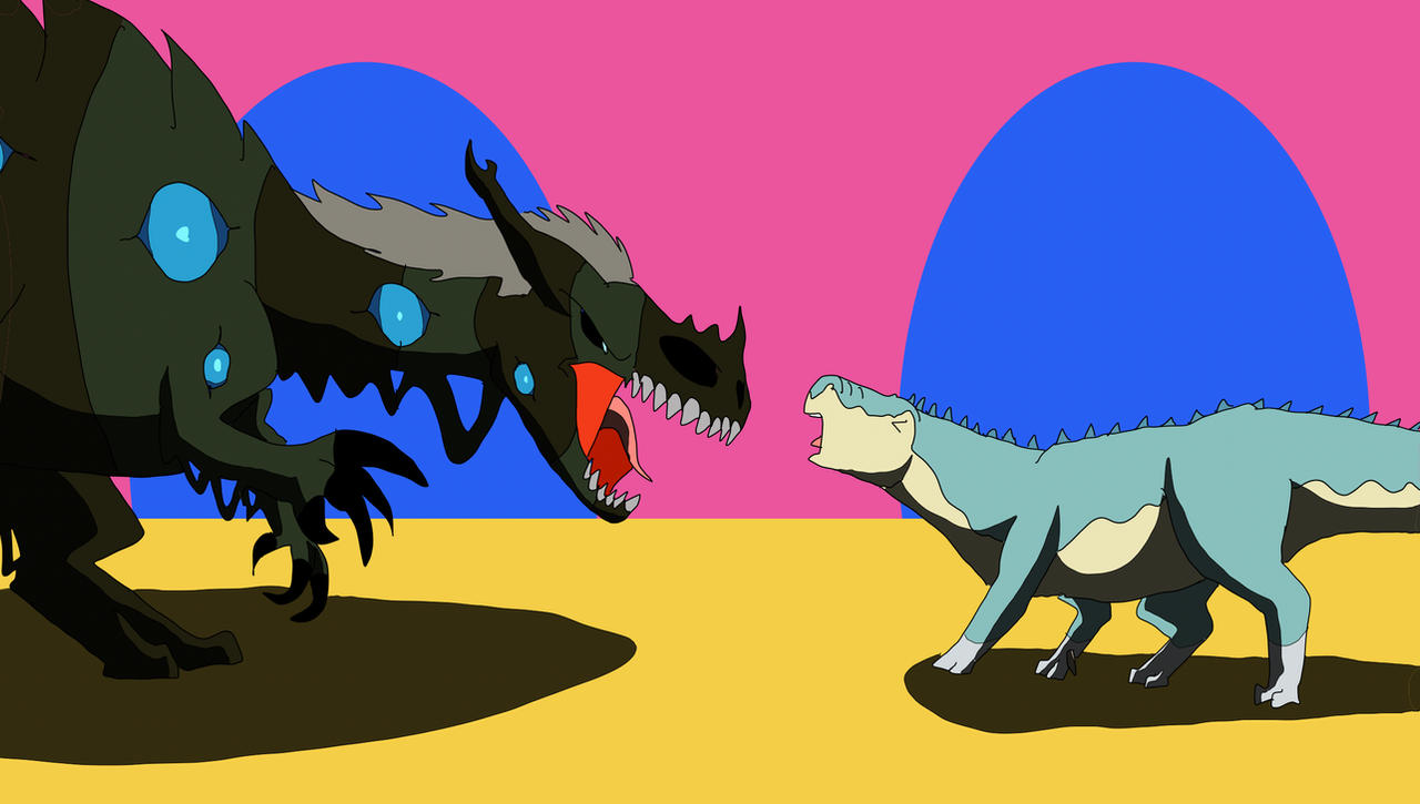 Aladar Raptors Attack Aladar faces Belos by Rileyopal on DeviantArt