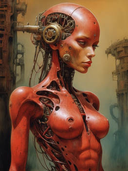 1colors Biomechanical flesh female red skin servan