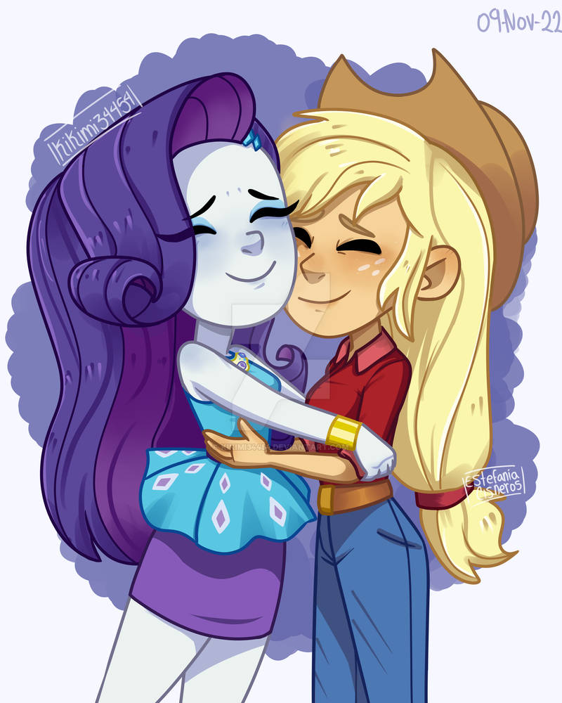 (MLP EG) Rarity y Applejack by kikimi34454 on DeviantArt