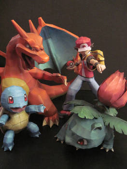 Brawl: Charizard, Ivysaur, Squirtle, Red