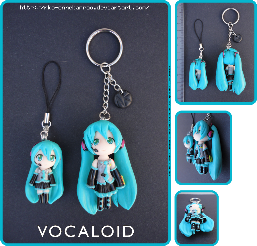 Miku keychain phone charm set